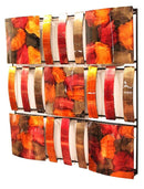 Walls Metal Wall Decor - 24'.5" X 2'.5" X 24'.5" Burgundy, Copper And Brown Metal 9-Panel Square Metal Wall D√©cor HomeRoots
