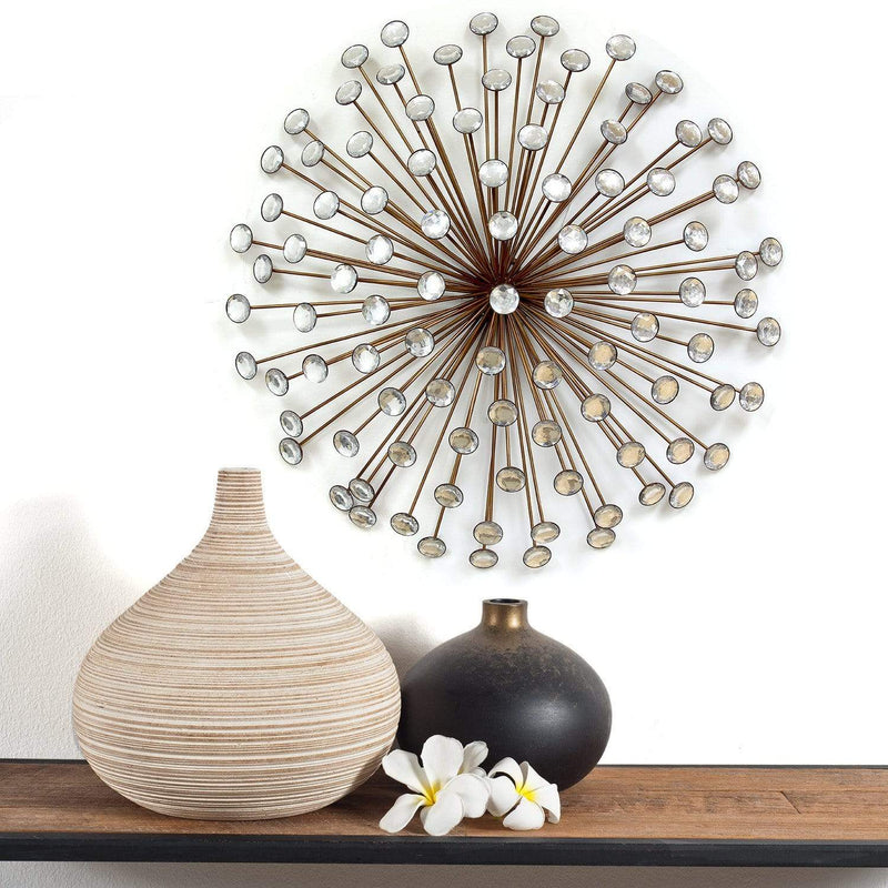 Walls Metal Wall Decor - 24" X 1.5" X 24" Bronze Acrylic Burst Wall Decor HomeRoots
