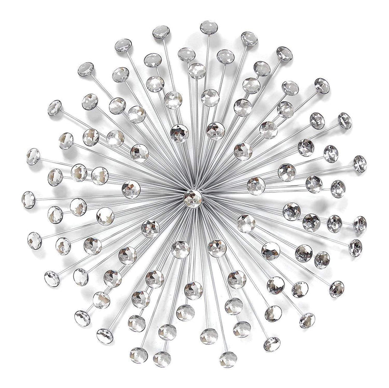 Walls Metal Wall Decor - 24" X 5" X 24" Silver Acrylic Burst Wall Decor HomeRoots