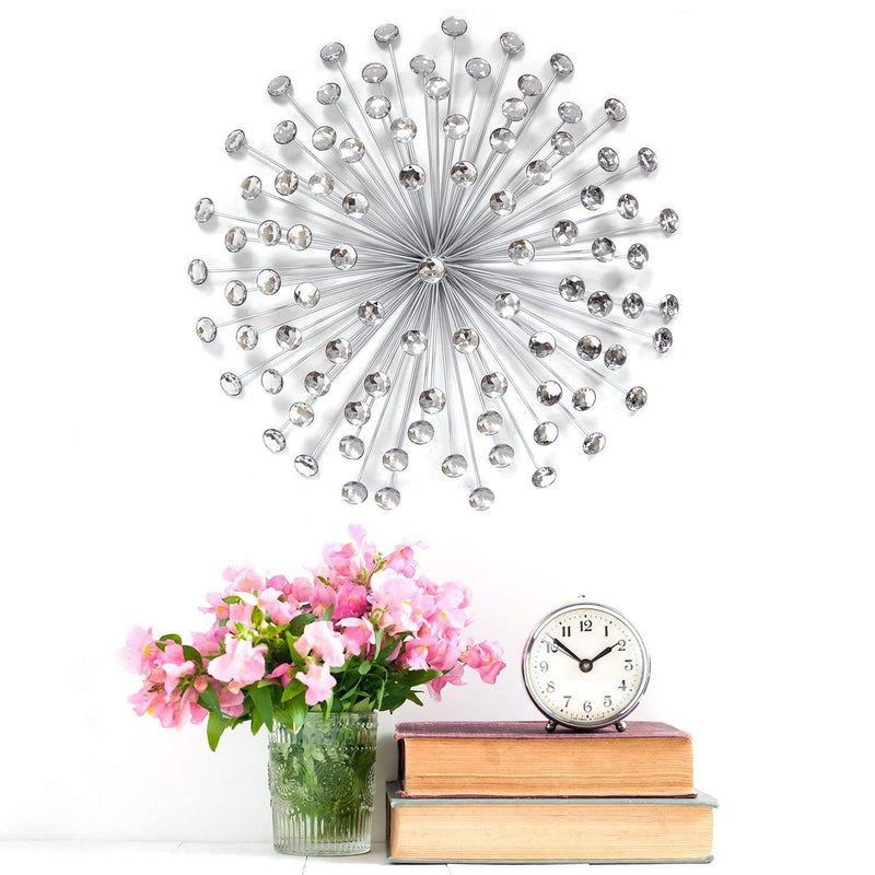 Walls Metal Wall Decor - 24" X 5" X 24" Silver Acrylic Burst Wall Decor HomeRoots