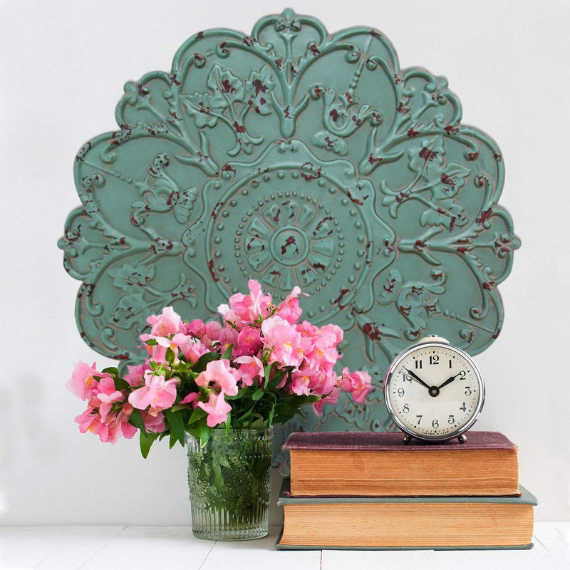 Walls Metal Wall Decor - 27" X 1.18" X 27" Shabby Medallion Wall Decor HomeRoots