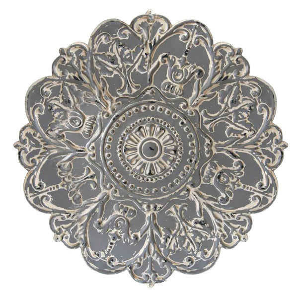 Walls Metal Wall Decor - 28" X 0.75" X 28" Gray Medallion Wall Decor HomeRoots