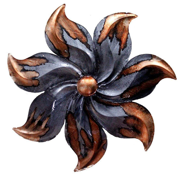 Walls Metal Wall Decor - 29" X 2" X 29" Copper And Pewter Metal Large Flower Wall D√©cor HomeRoots