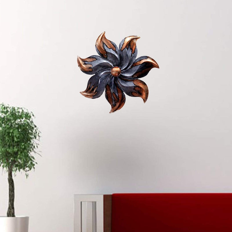 Walls Metal Wall Decor - 29" X 2" X 29" Copper And Pewter Metal Large Flower Wall D√©cor HomeRoots