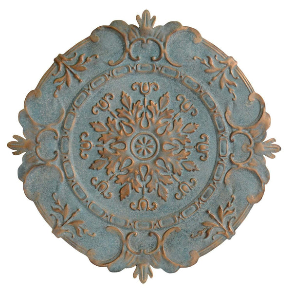 Walls Metal Wall Decor - 30.5" X 0.05" X 30.5" Blue European Medallion Wall Decor HomeRoots