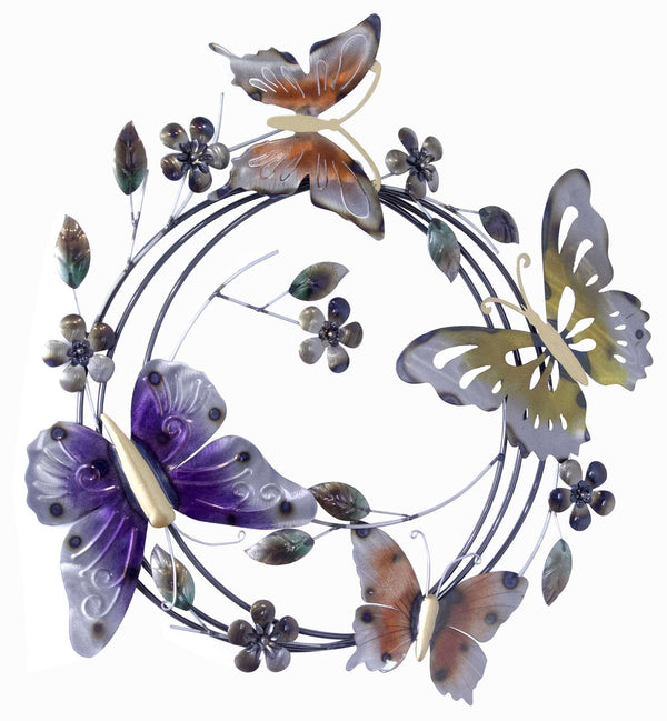 Walls Metal Wall Decor - 30" X 3" X 29" Metallic Multi Color Metal Multiple On Iron Circle Wall D√©cor HomeRoots