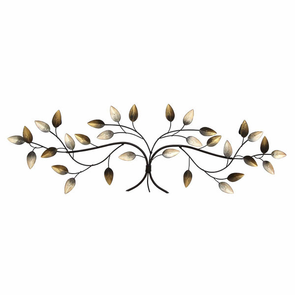 Walls Metal Wall Decor - 31.89" X 1.18" X 10.63" Over The Door Blowing Leaves Wall Decor HomeRoots