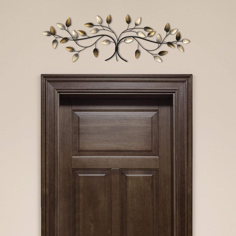 Walls Metal Wall Decor - 31.89" X 1.18" X 10.63" Over The Door Blowing Leaves Wall Decor HomeRoots
