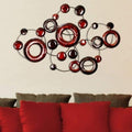 Walls Metal Wall Decor - 32" X 1.4" X 22" Red Metallic Circles Wall Decor HomeRoots