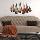Walls Metal Wall Decor - 34.5" X 1.75" X 19" Gold Sunset Sailboat Wall Decor HomeRoots
