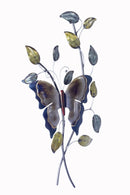 Walls Metal Wall Decor - 34" X 3" X 19" Metallic Multi Color Metal Large Butterfly On Branches Wall Decor HomeRoots