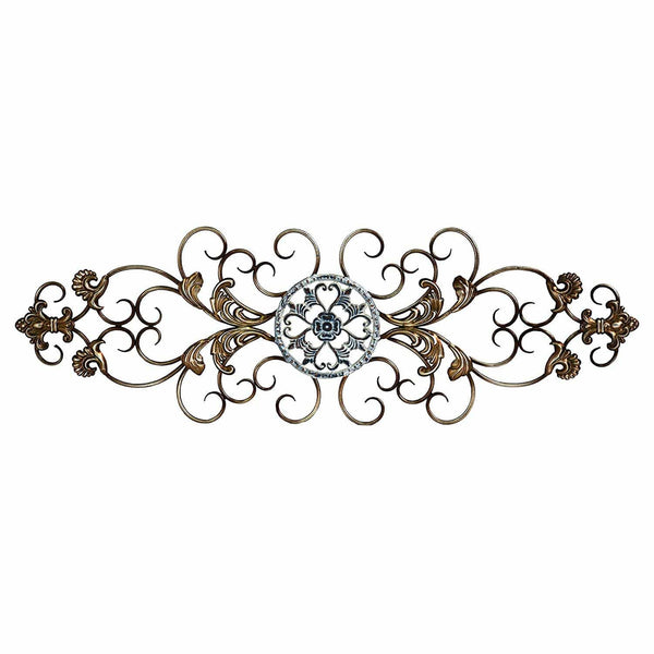 Walls Metal Wall Decor - 36" X 0.5" X 11.5" Champagne Traditional Scroll Wall Decor HomeRoots