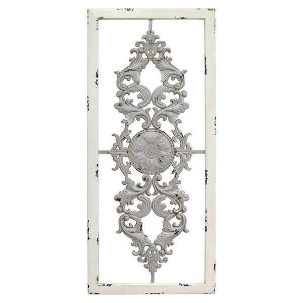 Walls Metal Wall Decor - 36" X 0.63" X 16" Gray Scroll Panel Wall D√©cor HomeRoots