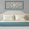 Walls Metal Wall Decor - 36" X 0.75" X 16" Teal on White Scroll Panel Wall Decor HomeRoots