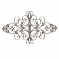 Walls Metal Wall Decor - 36" X 0.75" X 21.75" Champagne Ornate Scroll Wall Decor HomeRoots