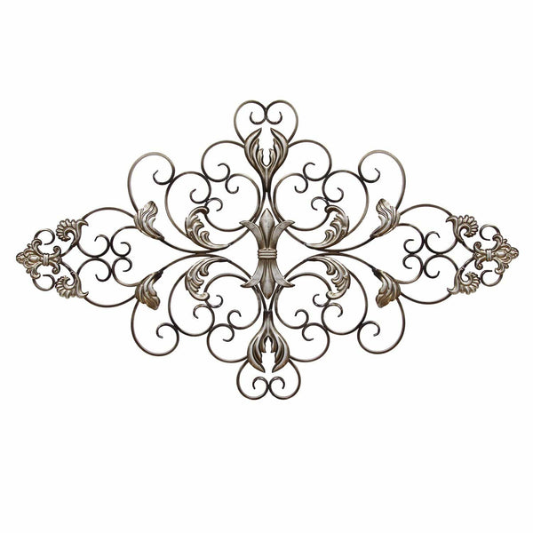 Walls Metal Wall Decor - 36" X 0.75" X 21.75" Champagne Ornate Scroll Wall Decor HomeRoots
