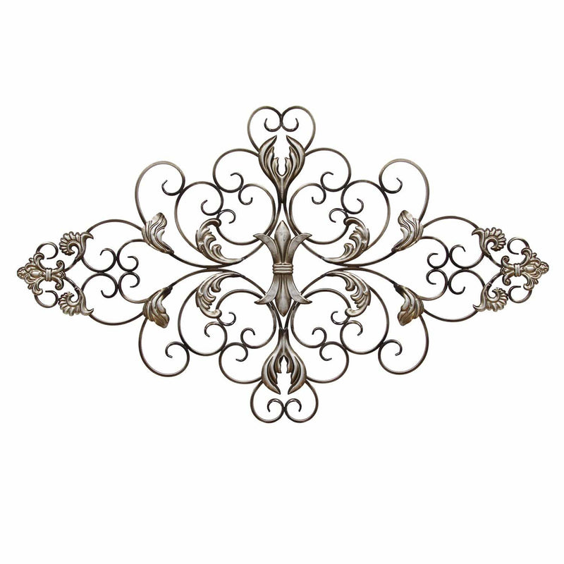 Walls Metal Wall Decor - 36" X 0.75" X 21.75" Champagne Ornate Scroll Wall Decor HomeRoots
