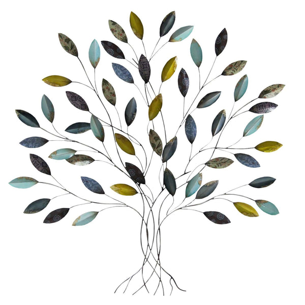 Walls Metal Wall Decor - 36" X 1.75" X 33" Multi-color Whimsical Tree Wall Decor HomeRoots