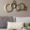 Walls Metal Wall Decor - 37.25" X 2" X 20" Multi Metallic Rings Wall D√©cor HomeRoots