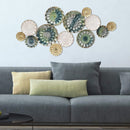 Walls Metal Wall Decor - 38.58" X 2.56" X 18.5" Multi-color Textured Plates Metal Wall Decor HomeRoots