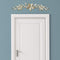 Walls Metal Wall Decor - 38" X 0.75" X 8" Champagne Flower Over The Door Wall Decor HomeRoots