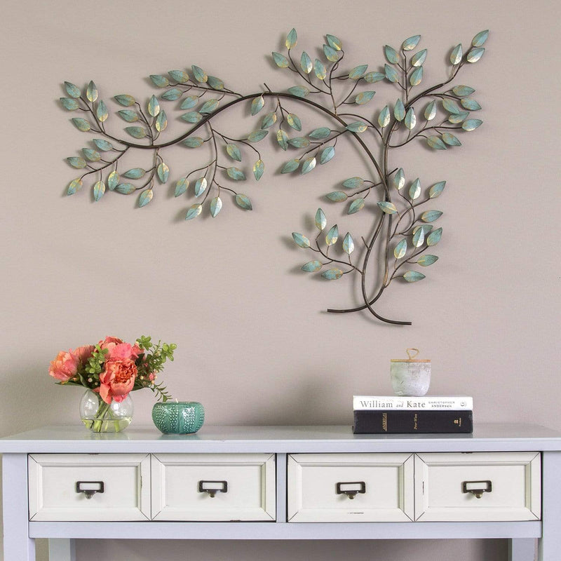 Walls Metal Wall Decor - 39" X 0.51" X 27.56" Patina Tree Branch Wall Decor HomeRoots