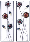 Walls Metal Wall Decor - 39" X 6" X 15" Metallic Multi-Color Metal Garden S And Blooms Vertical Wall Panel Set HomeRoots