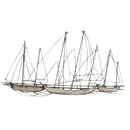 Walls Metal Wall Decor - 40.25" X 1.75" X 22.5" Antique Silver Grand Sailboat Wall Decor HomeRoots