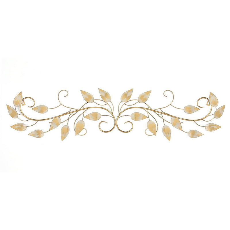 Walls Metal Wall Decor - 40" X 0.75" X 11" Brushed Gold Over The Door Scroll Wall Decor HomeRoots