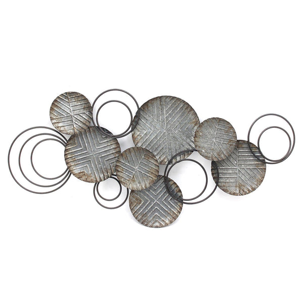 Walls Metal Wall Decor - 41" X 1.5" X 20" Galvanized Plates Wall Decor HomeRoots