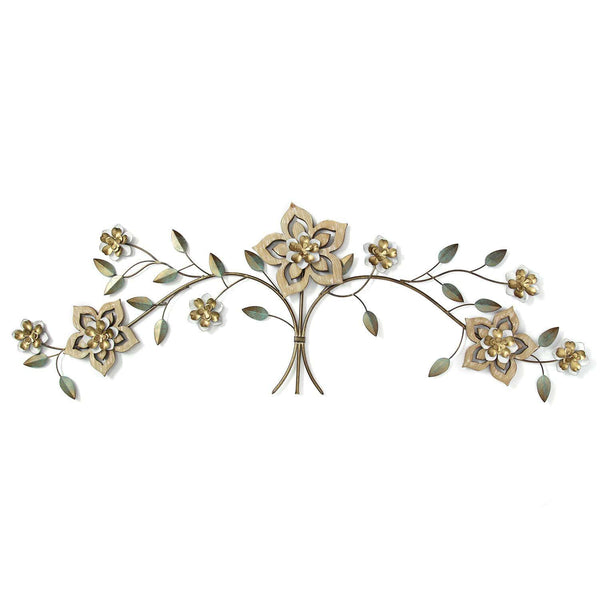 Walls Metal Wall Decor - 43.5" X 1.25" X 14.5" Wood Flower Over The Door Wall Decor HomeRoots