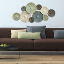 Walls Metal Wall Decor - 46.46" X 2.17" X 20.08" Multi-color Textured Plates Wall D√©cor HomeRoots