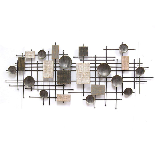 Walls Metal Wall Decor - 53.15" x 2.36" X 23.62" Large Modern Industrial Wall Decor HomeRoots