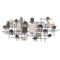 Walls Metal Wall Decor - 53.15" x 2.36" X 23.62" Large Modern Industrial Wall Decor HomeRoots