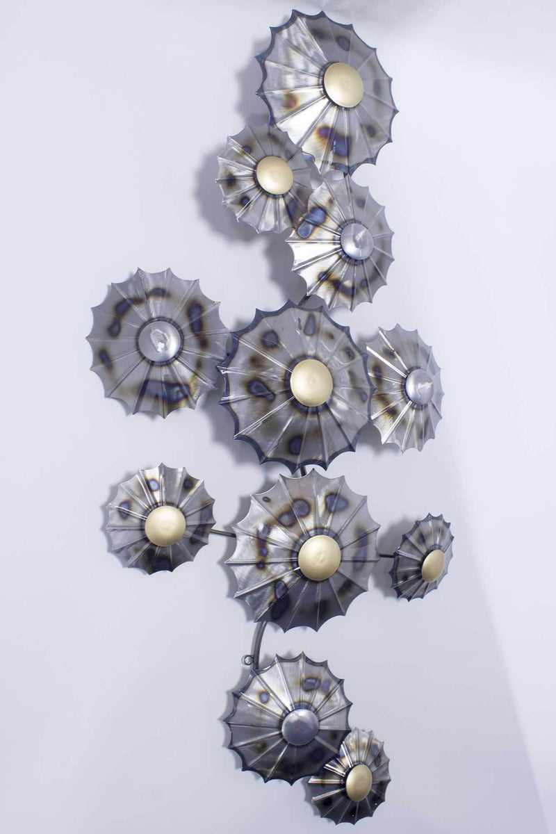 Walls Metal Wall Decor - 57" X 6" X 31" Metallic Multi Color Metal Clustered Metal Circles Wall D√©cor HomeRoots