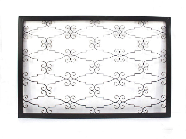 Walls Metal Wall Decor - 63.25" x 43.13" x 1" Black, Wooden, Framed Metal - Wall Decor HomeRoots
