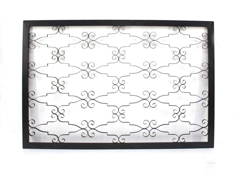 Walls Metal Wall Decor - 63.25" x 43.13" x 1" Black, Wooden, Framed Metal - Wall Decor HomeRoots