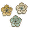 Walls Metal Wall Decor - 8.25" X 1" X 8.25" 3Pcs Rustic Flower Wall Decor HomeRoots