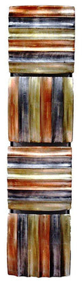 Walls Metal Wall Decor - 8" X 1'.5" X 33" Copper, Gold And Pewter Metal Vertical Panel Wall Decor HomeRoots