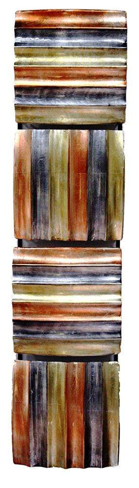 Walls Metal Wall Decor - 8" X 1'.5" X 33" Copper, Gold And Pewter Metal Vertical Panel Wall Decor HomeRoots