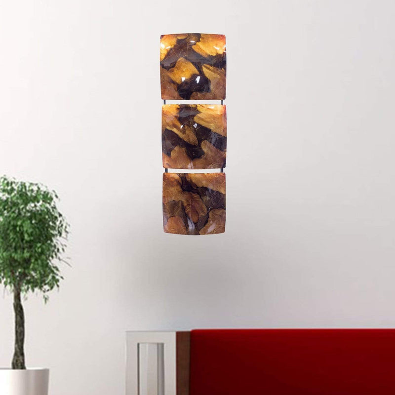 Walls Metal Wall Decor - 8" X 2'.75" X 24'.5" Copper, Brown And Gold Metal Vertical 3-Panel Metal Wall Decor HomeRoots