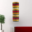 Walls Metal Wall Decor - 8" X 2'.75" X 24'.5" Green, Red, Copper And Brown Metal Vertical 3-Panel Metal Wall Decor HomeRoots