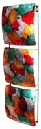 Walls Metal Wall Decor - 8" X 2'.75" X 24'.5" Silver, Gold, Green, Red And Copper Metal Vertical 3-Panel Metal Wall Decor HomeRoots