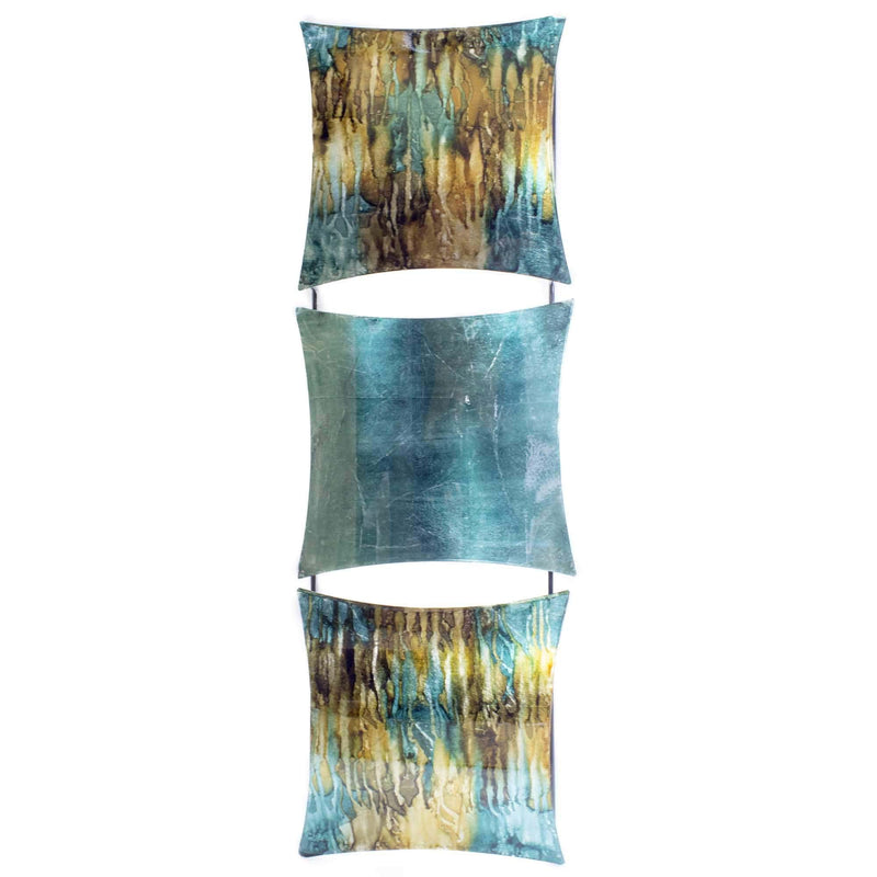 Walls Metal Wall Decor - 8" X 2'.75" X 24'.5" Turquoise, Copper and Bronze Metal Vertical Panel Wall Decor HomeRoots