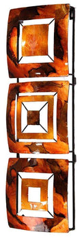 Walls Metal Wall Decor - 8" X 2'.75" X 25" Copper, Brown And Orange Metal Vertical 3-Panel Metal Wall Decor HomeRoots