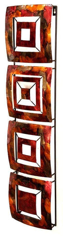 Walls Metal Wall Decor - 8" X 2'.75" X 32'.5" Burgundy, Copper And Brown Metal Vertical Panel Wall Decor HomeRoots