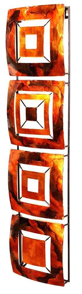 Walls Metal Wall Decor - 8" X 2'.75" X 32'.5" Copper, Brown And Orange Metal Vertical Panel Wall Decor HomeRoots