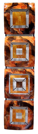 Walls Metal Wall Decor - 8" X 2'.75" X 32'.5" Copper, Brown And Orange Metal Vertical Panel Wall Decor HomeRoots