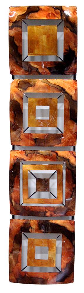 Walls Metal Wall Decor - 8" X 2'.75" X 32'.5" Copper, Brown And Orange Metal Vertical Panel Wall Decor HomeRoots
