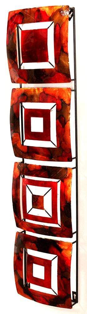 Walls Metal Wall Decor - 8" X 2'.75" X 32'.5" Copper, Red And Gold Metal Vertical Panel Wall Decor HomeRoots